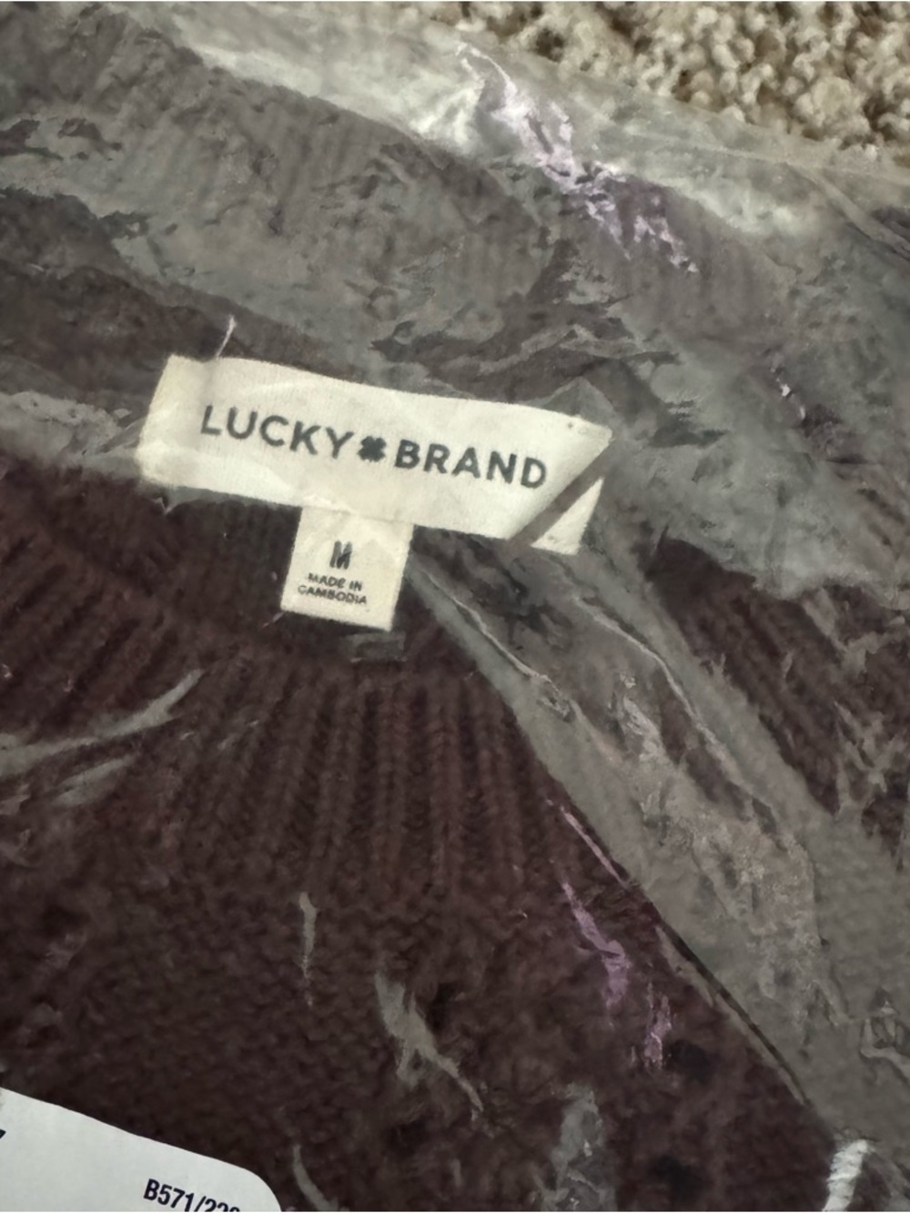 Lucky Brand Cable Knit Sweater - Dark Brown - Picture 2 of 5